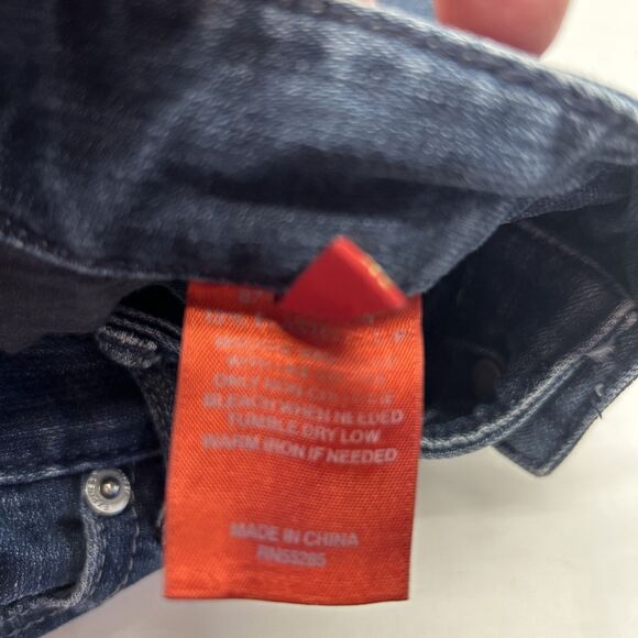 Express Stella Bootcut Jeans Women Sz 4 L Mid Rise Blue Stretch Dark Wash - Picture 12 of 12